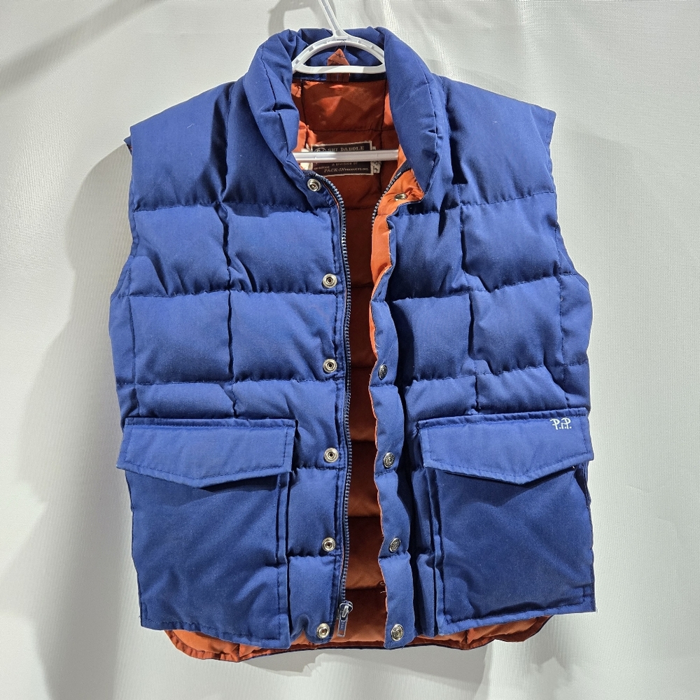 Ski Daddle 70's Vintage Puffer Duck And Waterfowl Down Puffer Vest Mens Size S